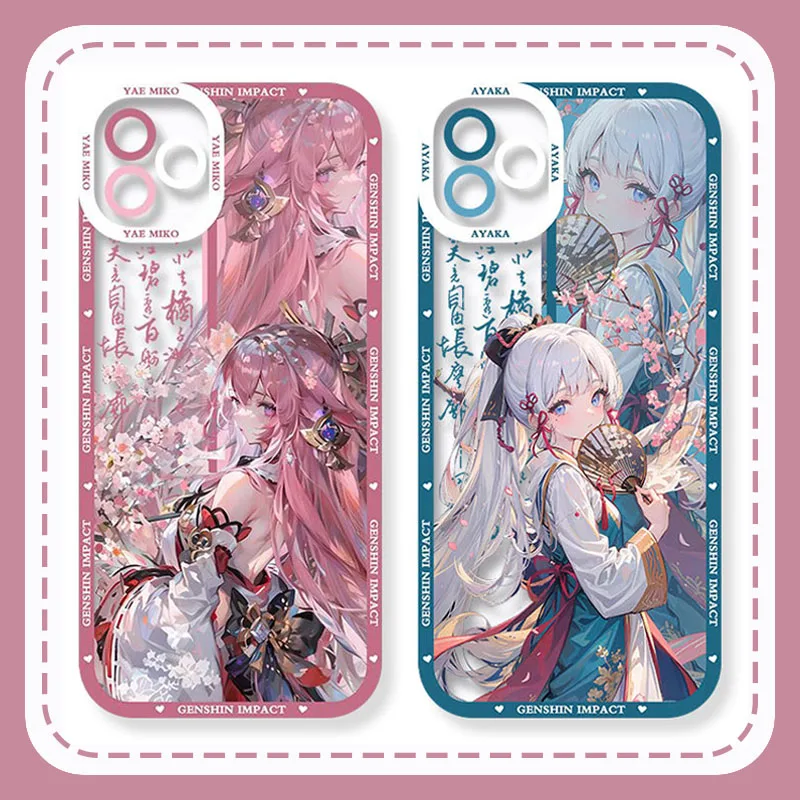 Genshin Impact Yae Miko Ganyu Case for Samsung Galaxy S24 Ultra S23 S22 S21 Plus S20 FE S10 Note 20 10 Pro A14 A34 A54 Cover