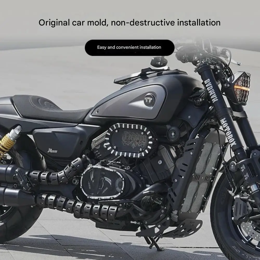 QJMOTOR SRV 600 غطاء فلتر الهواء المزخرف الشفاف البيضاوي الموسع QJ srv 600 فلتر الهواء للجانب الأيسر والأيمن