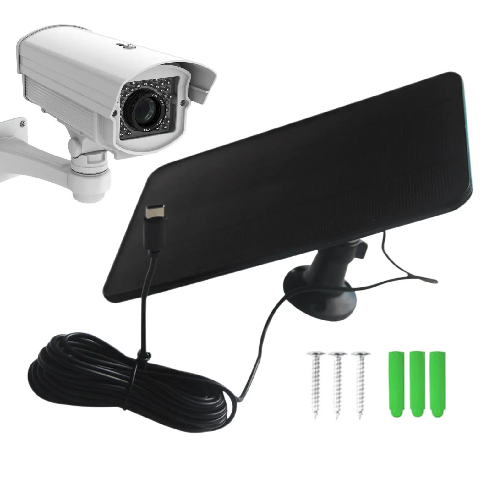 

Солнечная панель Ring Camera 20W с разъемом Type-C, перезаряжаемая, водонепроницаемая, с функцией Power Bank, солнечное зарядное устройство Ring Solar Charger для дома и офиса.