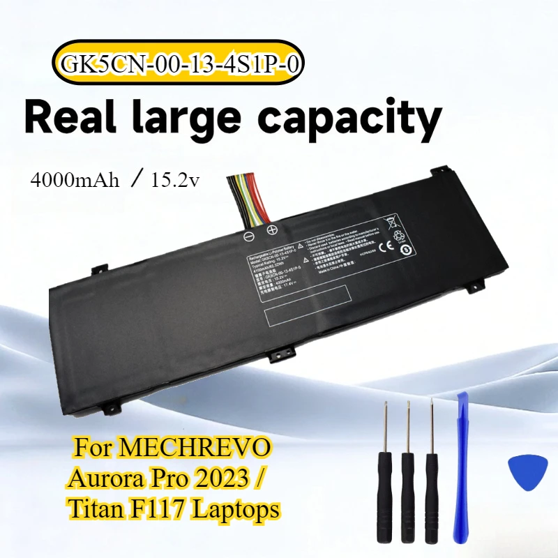 GK5CN-00-13-4S1P-0 Laptop Battery For MECHREVO Aurora Pro 2023 / Titan F117 Laptops