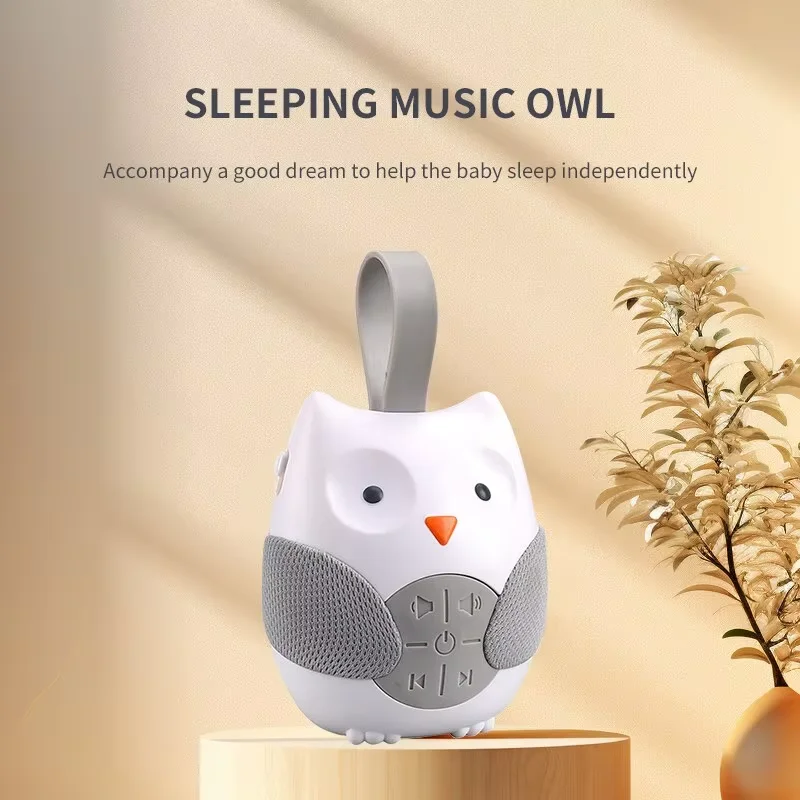 Cartoon Owl Shape Musical Pacifier Newborn Sleeping Bed Hanging Player Children's Soothing Toys Three-speed Timing Mode