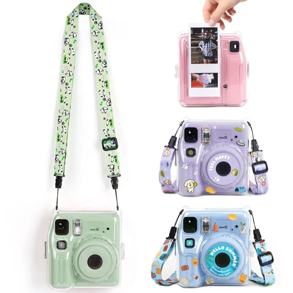 New Sticker 3 in 1 Instant Camera Case Transparent Crystal Protective Cover Anti Scratch Photography for Fujifilm Instax mini SE