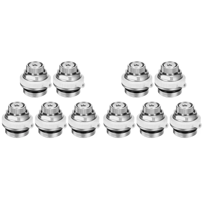 B97A-10Pcs Radiator Exhaust Valve Copper Fully Automatic Heating Exhaust Valve 1/2 Inch Air Vent