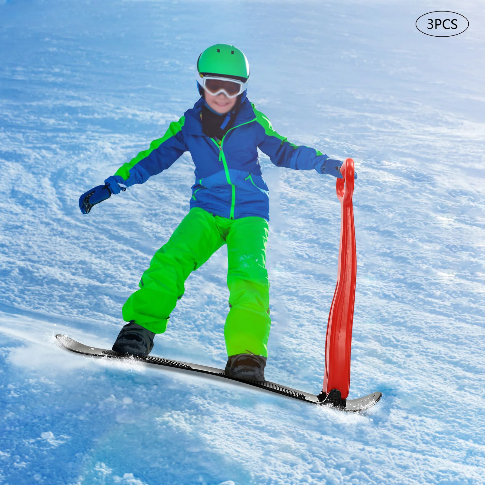 

3-Piece Foldable Ski Scooter Set - Snow Sled, Collapsible Snow Vehicle, Ideal for Kids & Adults