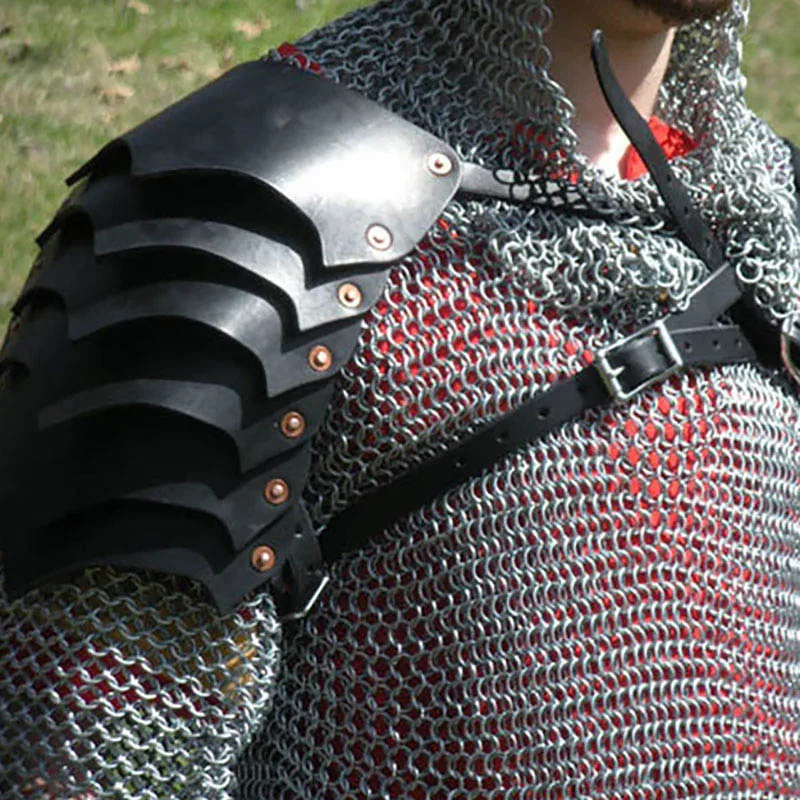 Medieval Viking Knight Shoulder Armor Pirate Gladiator Pauldrons Steampunk Gothic PU Dragon Scale Spaulders Cosplay Costume LARP