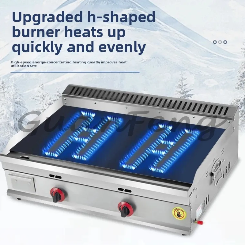 Gewerblicher Gasgrill Teppanyaki-Stand Ausstattung für Gebratenen Reis, Kalte Nudeln, Gas-Pfannkuchenmaschine mit Eisenplatte
