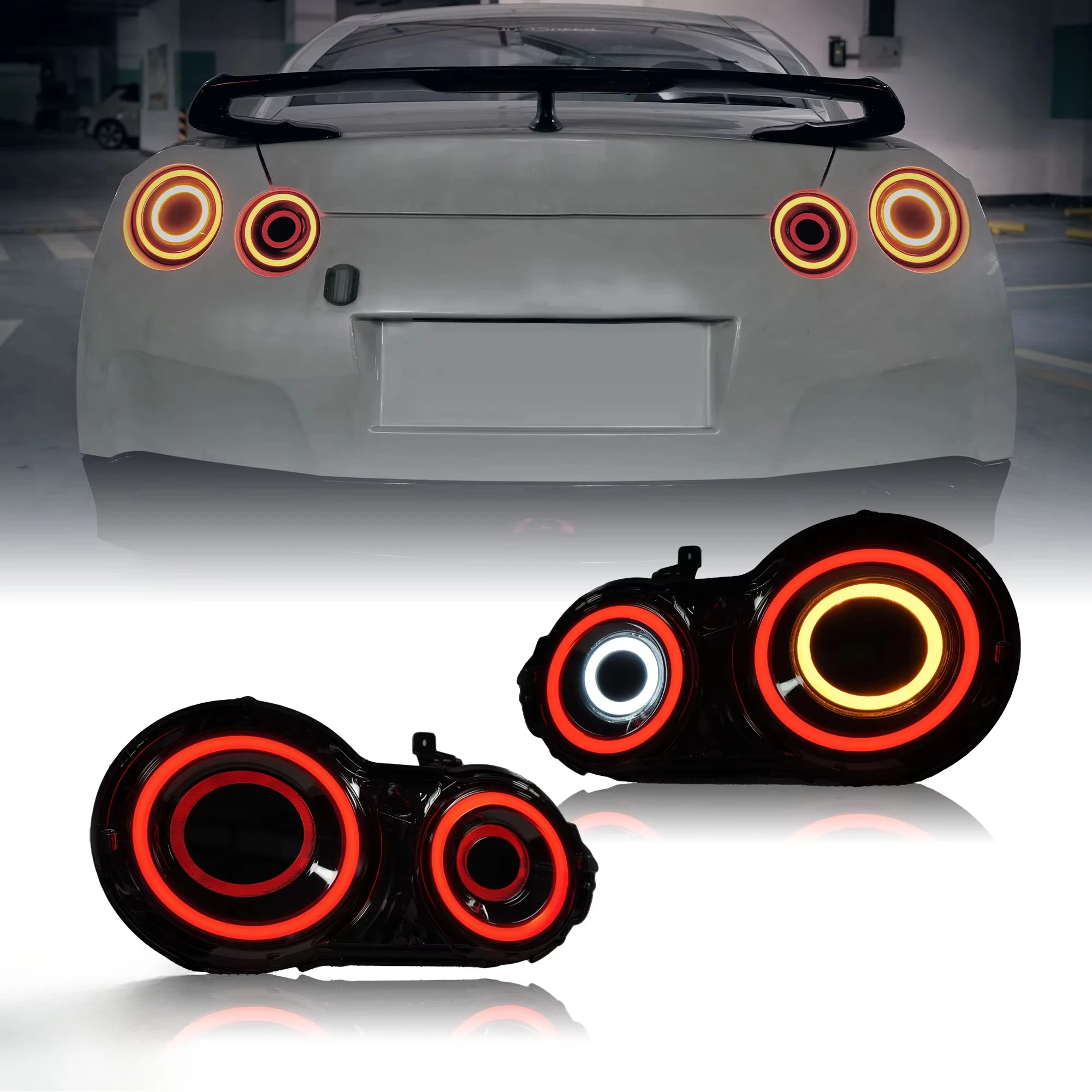 HOSI LED Taillights Assembly Turn Signal Brake Light for GTR R35 2008-2019 Rear Lamp Tail Light