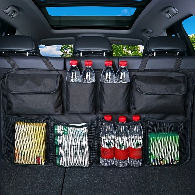 

Car Trunk Organizer Seat Back Hanging Storage Bag With 8 Large Storage Bags Extra Large Capacity Waterproof Trunk Organize Amagi