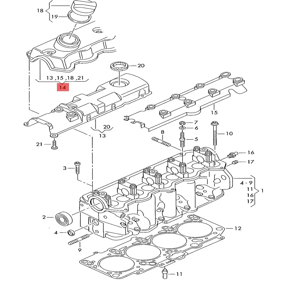 Diesel 1.9 Engine Cylinder Valve Cover Gasket For VW Golf 4 Polo 9N Jetta MK4 A3 Skoda Octavia 1 A4 Fabia Seat Leon 038103469E