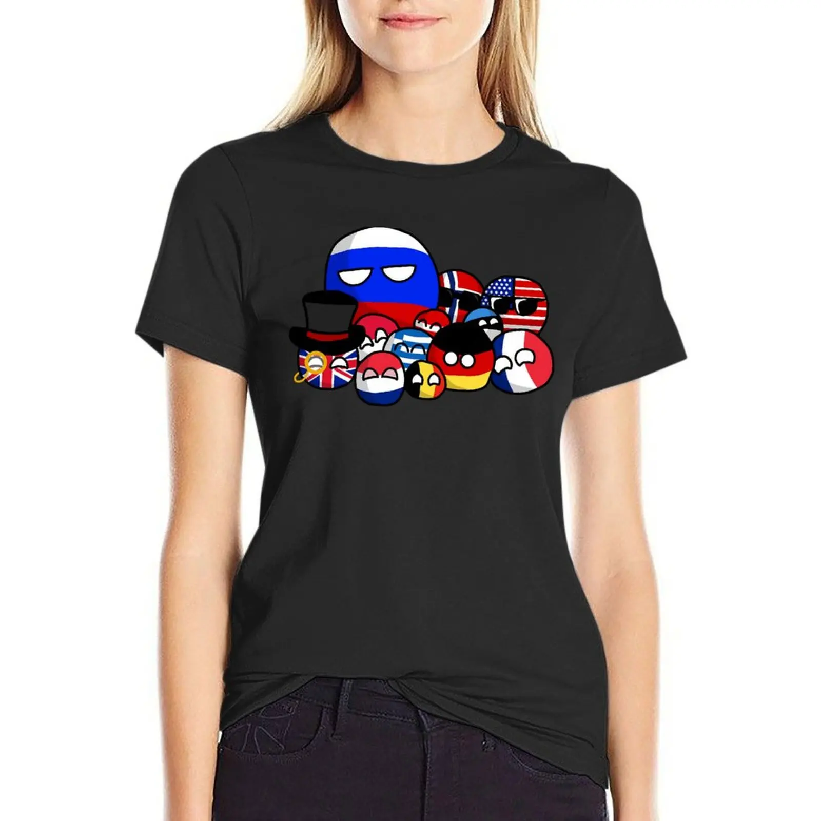 Countryballs-Fans Pullover para homem e mulher, camiseta do dia dos namorados, roupa kawaii, alfândega, presentes