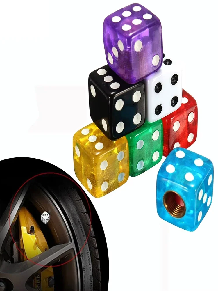AliExpress NONE 4Pcs/Set Plastic Wheel Stem Tyre Air Valve Dustproof Cap Gold Dice Tire Tyre Valve Caps Bike Auto Truck Tire Valve Dust Cap Amag