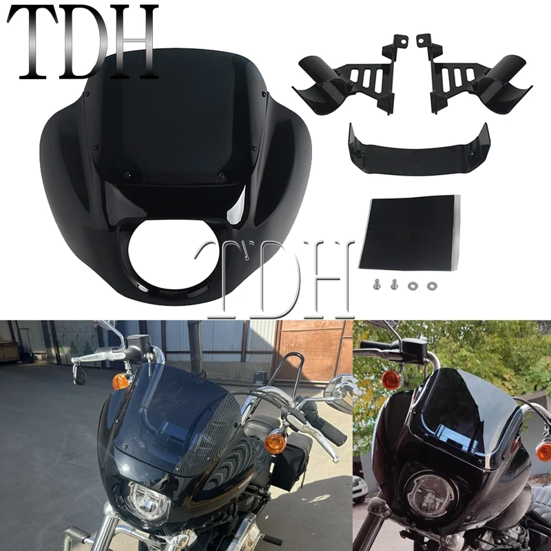 

Motorcycle Headlight Fairings Windscreen Windshield For Harley Street Bob FXBB FXBBS 18-25 Low Rider FXLR 18-2020 Standard FXST