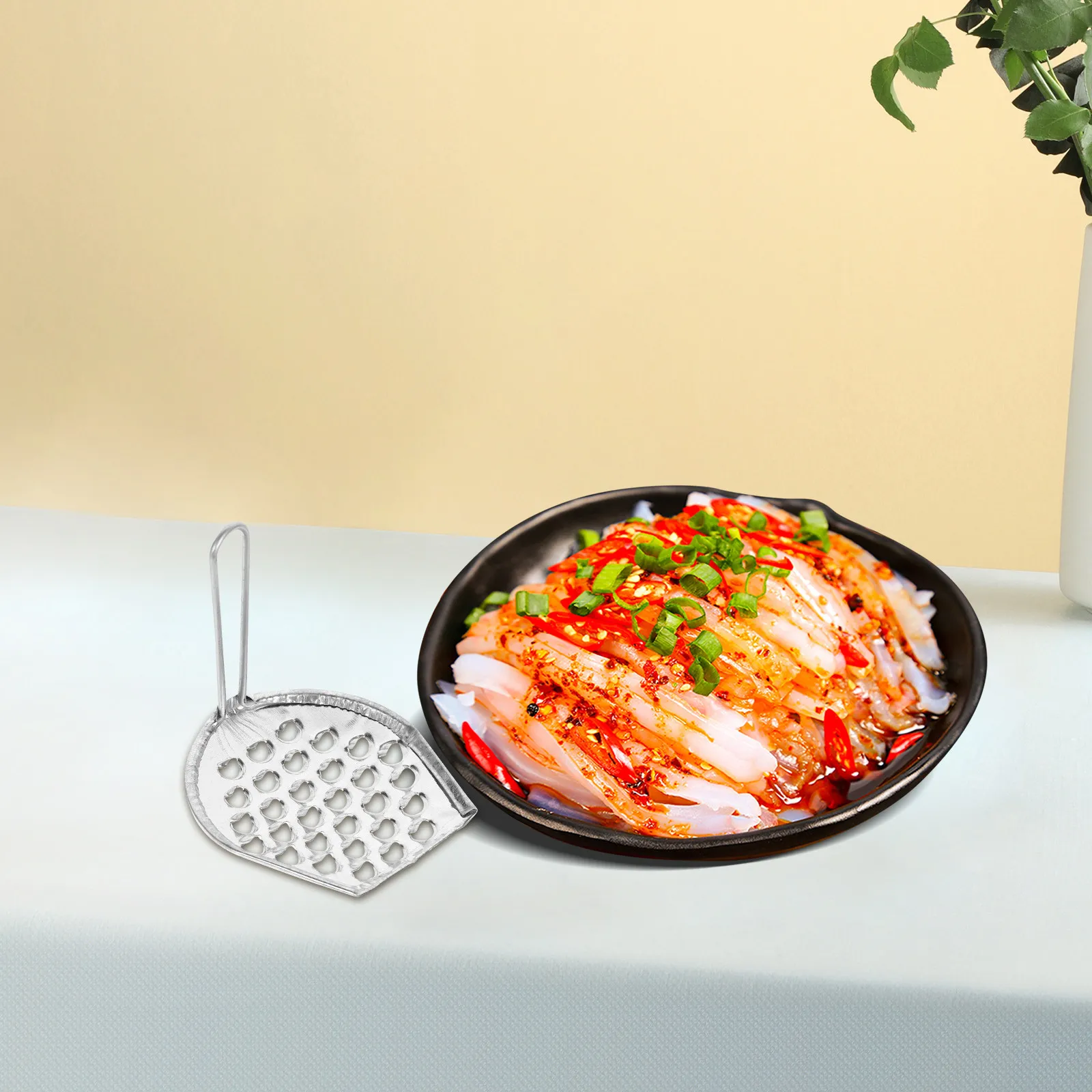 Effortless Stainless Steel Bean Jelly Scraper Liangpi Making Tool Spaetzle Noodle Shaper Cold Noodle Food Scraper Kitchen Gadget