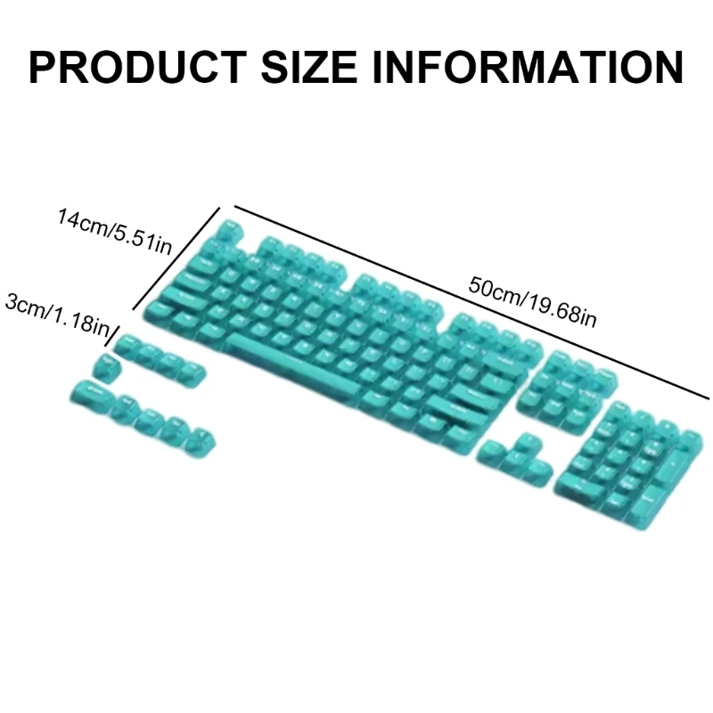 Quality PC MDA Keycaps 114 Keys for Mechanical Keyboards Classical Clear MDA Keycaps Fully Transparent Keycaps for Gamings
