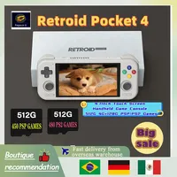 Retroid Pocket 4 Handheld Game Console 4.7Inch Touch Screen 4G+128G WiFi 6.0 5000mAh RP4 Android 13 Bluetooth Children's Gifts