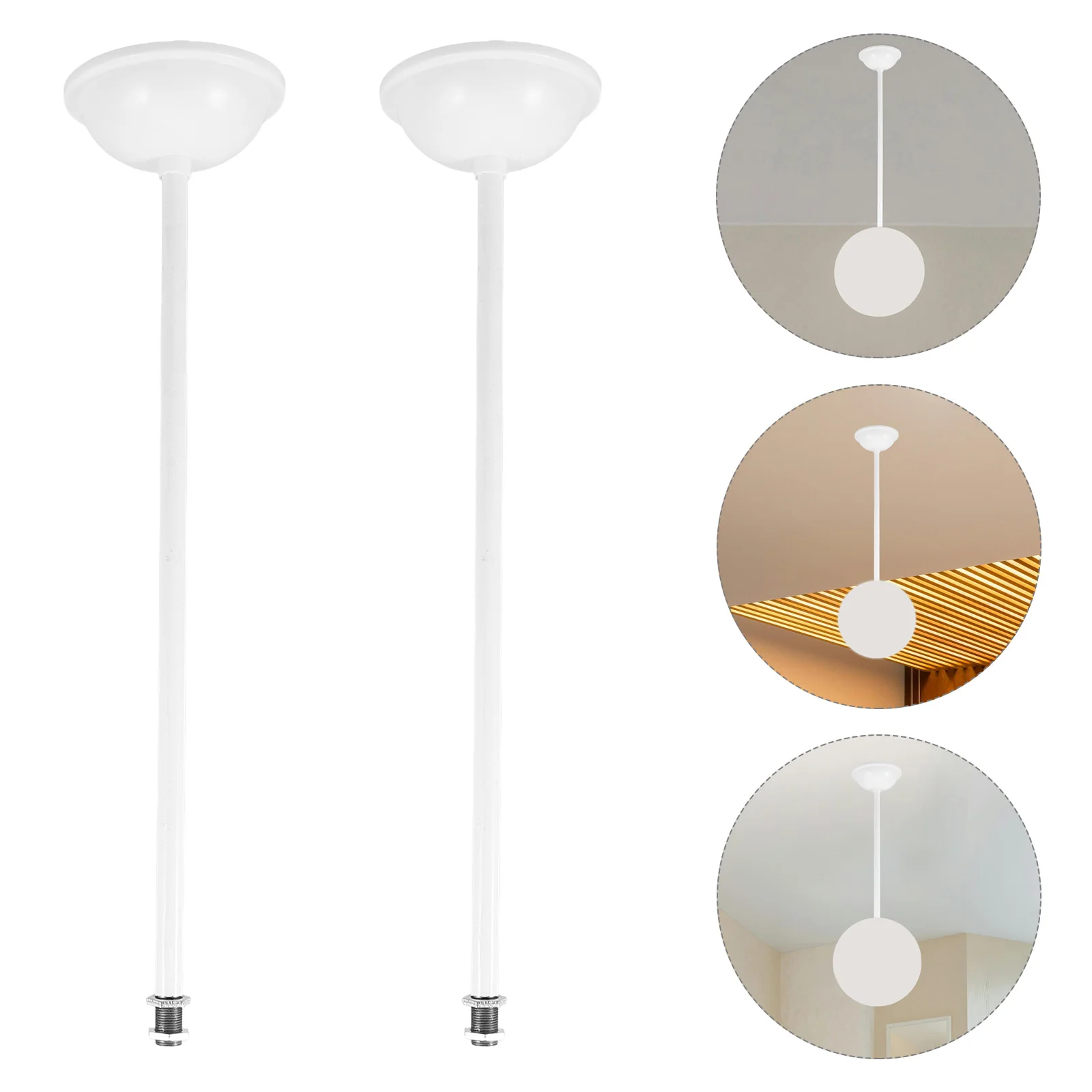 2 قطعة ضوء الفصول الدراسية معلقة قضيب أسفل قابل للتعديل لأضواء الفلورسنت تركيبة إضاءة ينبع مصباح تمديد القطب الأبيض #3