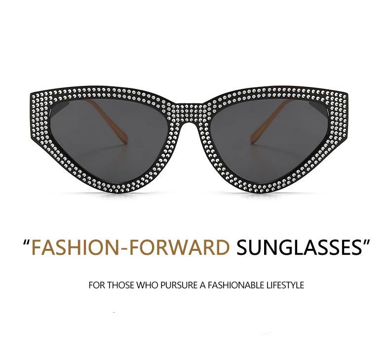Stilvolle Voll-Diamant Katzenaugen-Sonnenbrille für Damen Unisex Internet-Berühmtheit Streetstyle-Brille 5127 – Detail 4