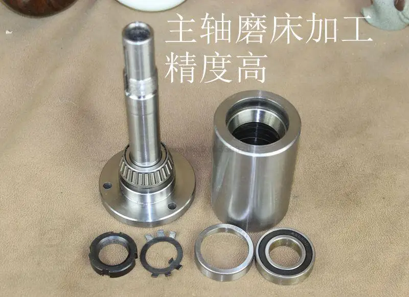 160 Chuck Spindle Small Lathe Spindle High-strength Lathe Head Assembly with Flange Without Chuck