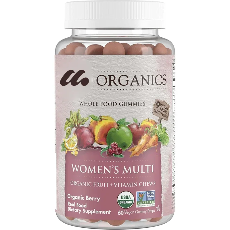 Women's Vitamin Soft Candy - Berry - Organic Certified, Non GMO, Vegetarian, Kosher Whole Multi Methyl B12,C and D3- Gluten Free