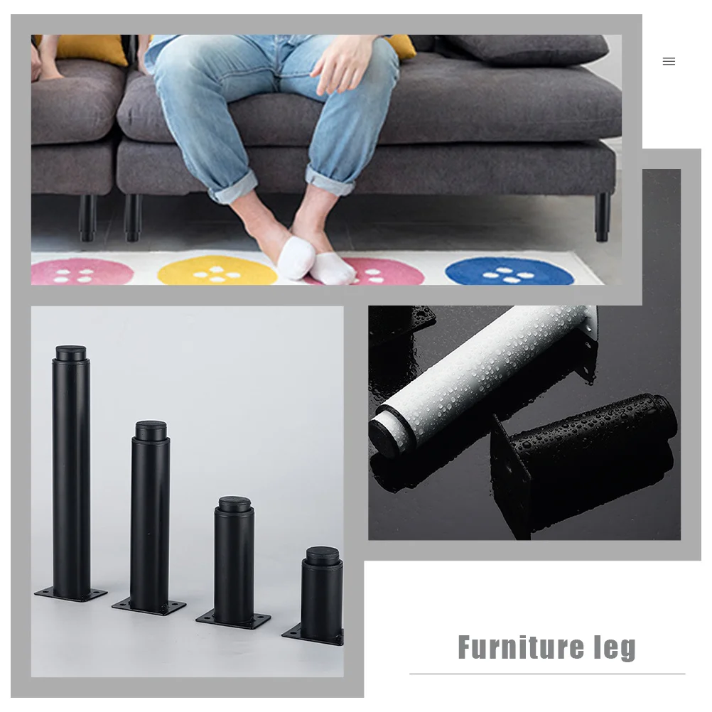 

4Pcs Metal Furniture Legs Adjustable Heavy Duty Support Sofa Couch Table Legs Style Furniture Feet