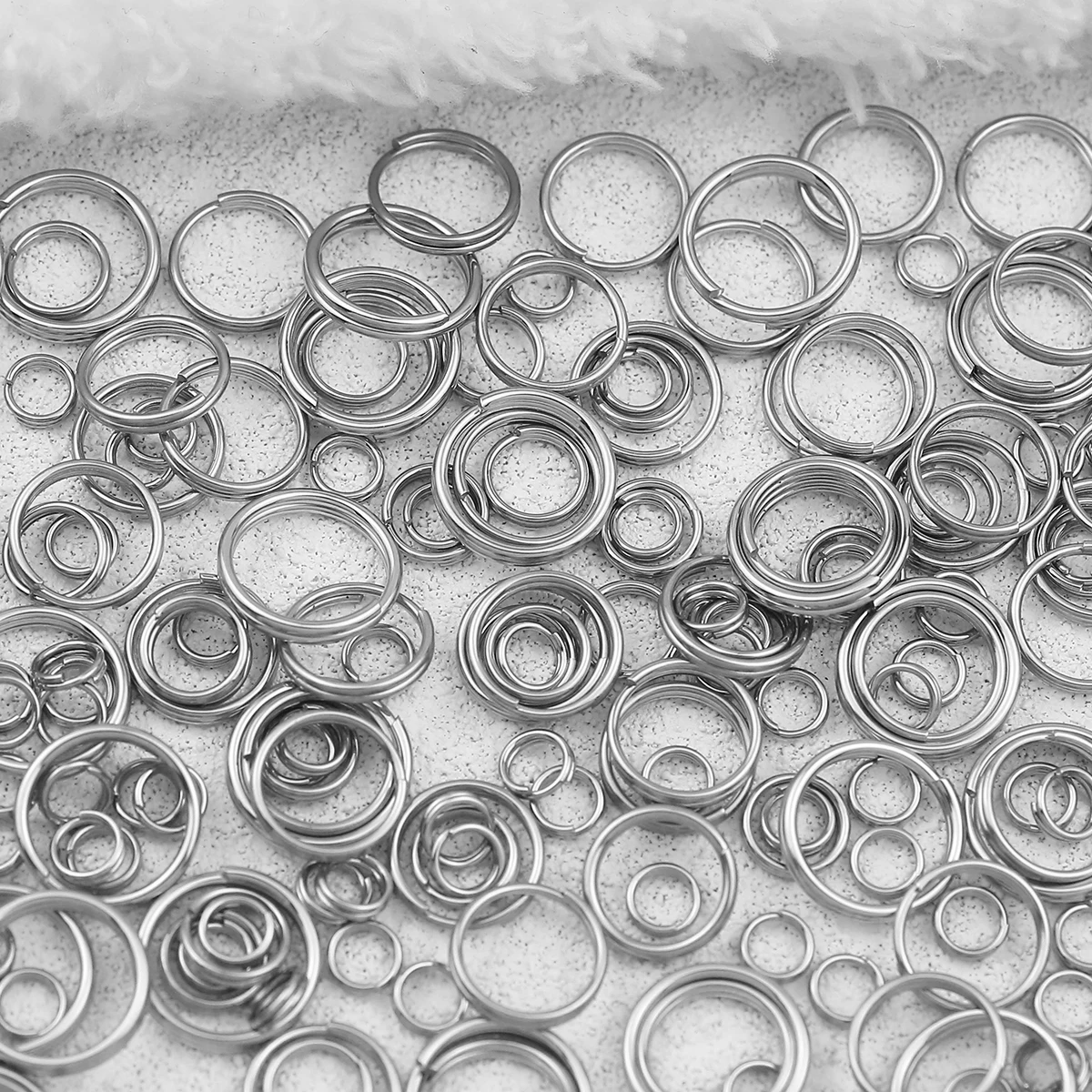 Aproximadamente 100 Uds. Anillos de conexión de acero inoxidable, anillos de conexión de doble anillo, bricolaje hecho a mano para accesorios de joyería, collares