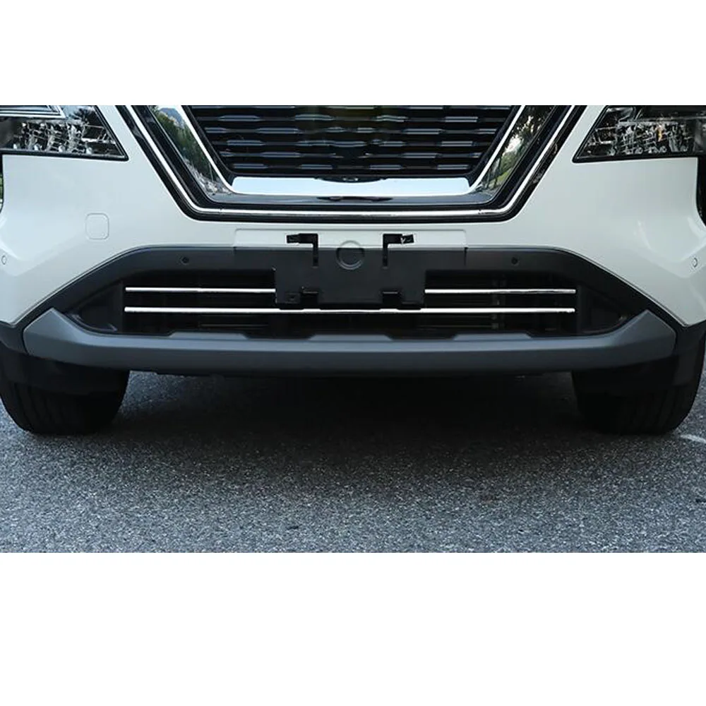 سيارة الفولاذ المقاوم للصدأ سيارة المصد الأمامي السفلي مصبغة الزخارف غطاء ملحقات الشواية لنيسان X-trail Xtrail Rogue 2021 2022 2023