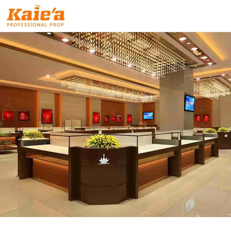 Custom Design Juweliergeschäft Design Metall Juweliergeschäft Glas Theke Display Vitrine