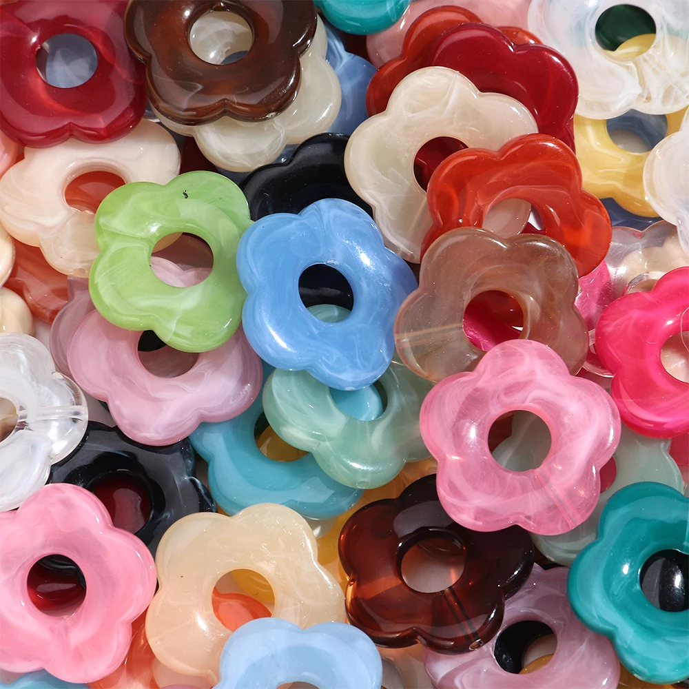 10 Stück Bunte Acryl-Blumenperlen, Hohle Harz-Gänseblümchen-Anhänger für DIY Schmuckherstellung, Halsketten, Ohrringe und Accessoires – Detail 7