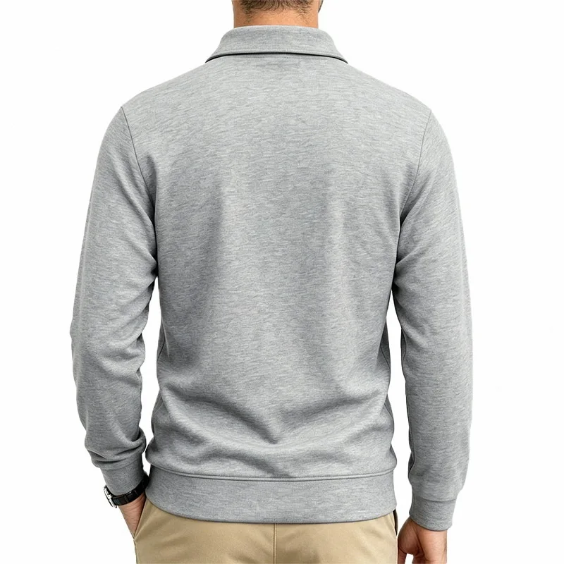 Herbst- und Winter-Herren-POLO-Pullover mit langen Ärmeln, lässigem Kragen, sportlichem Design und mehreren Taschen, Großhandel – Detail 32