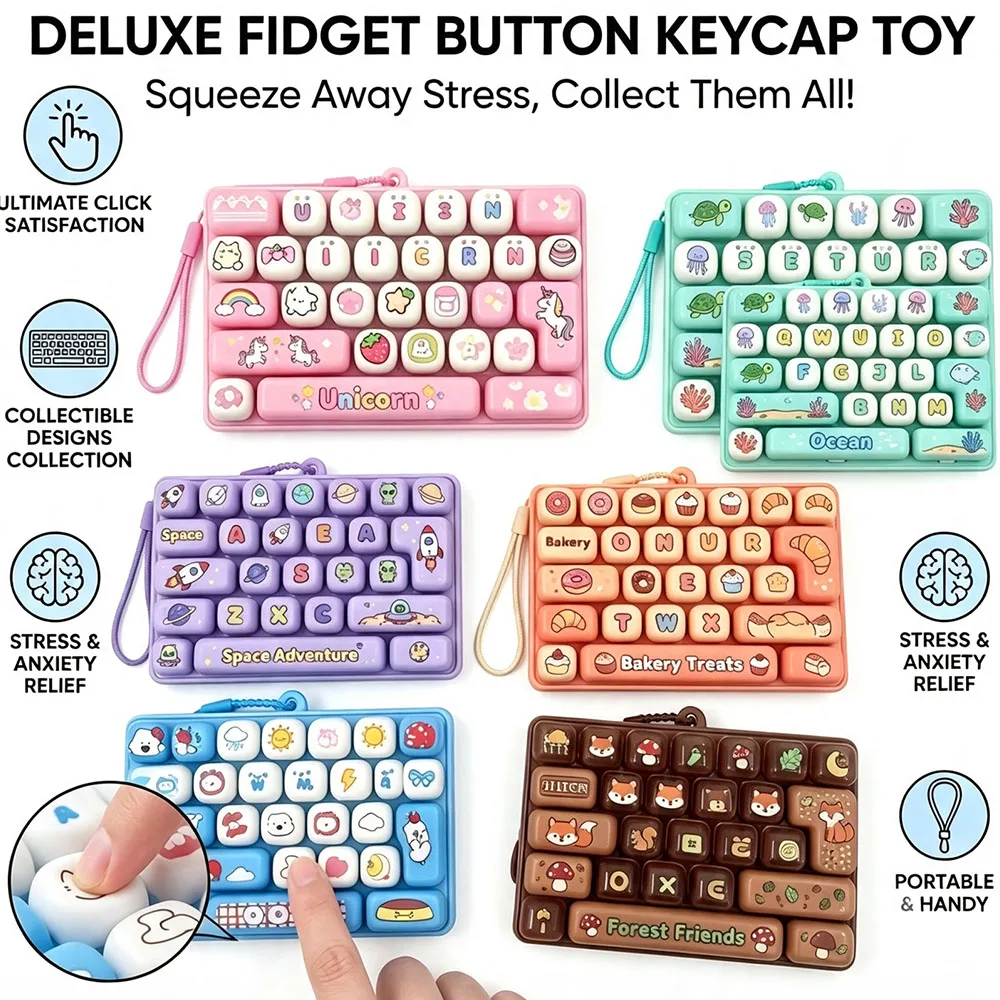 Llavero de Teclado Mecánico con 26 Teclas, Clicker ASMR Táctil, Gadget de Escritorio, Regalo Novedoso para Compañeros de Oficina, Tech Geeks y Eventos
