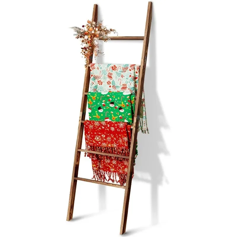 5.7 Foot (66.5 in) Blankets, Quilts, and Towel Racks Decorate The Ladder for Easy Assembly