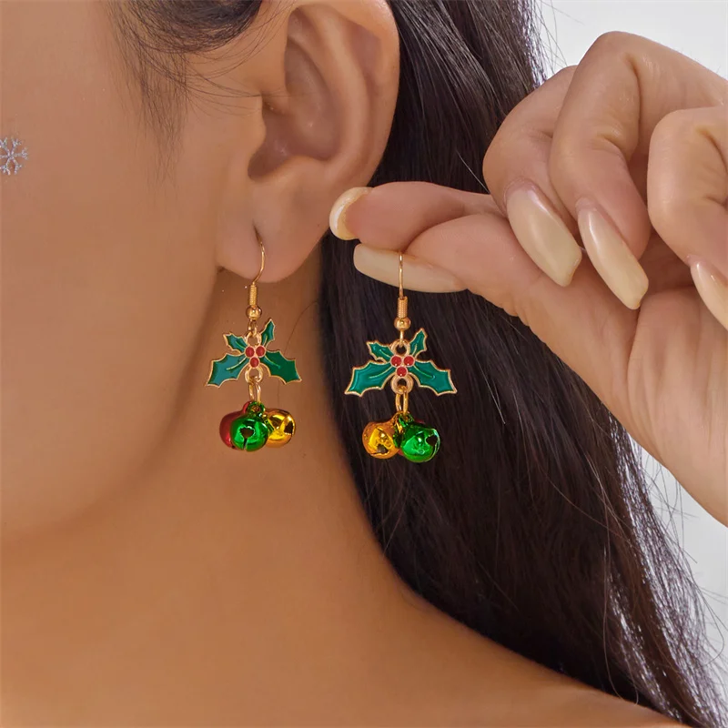 

Trendy Christmas Tree Bell Tassel Drop Earrings for Women Colorful Xmas Bells Star Long Tassel Earring New Year Jewelry Gift