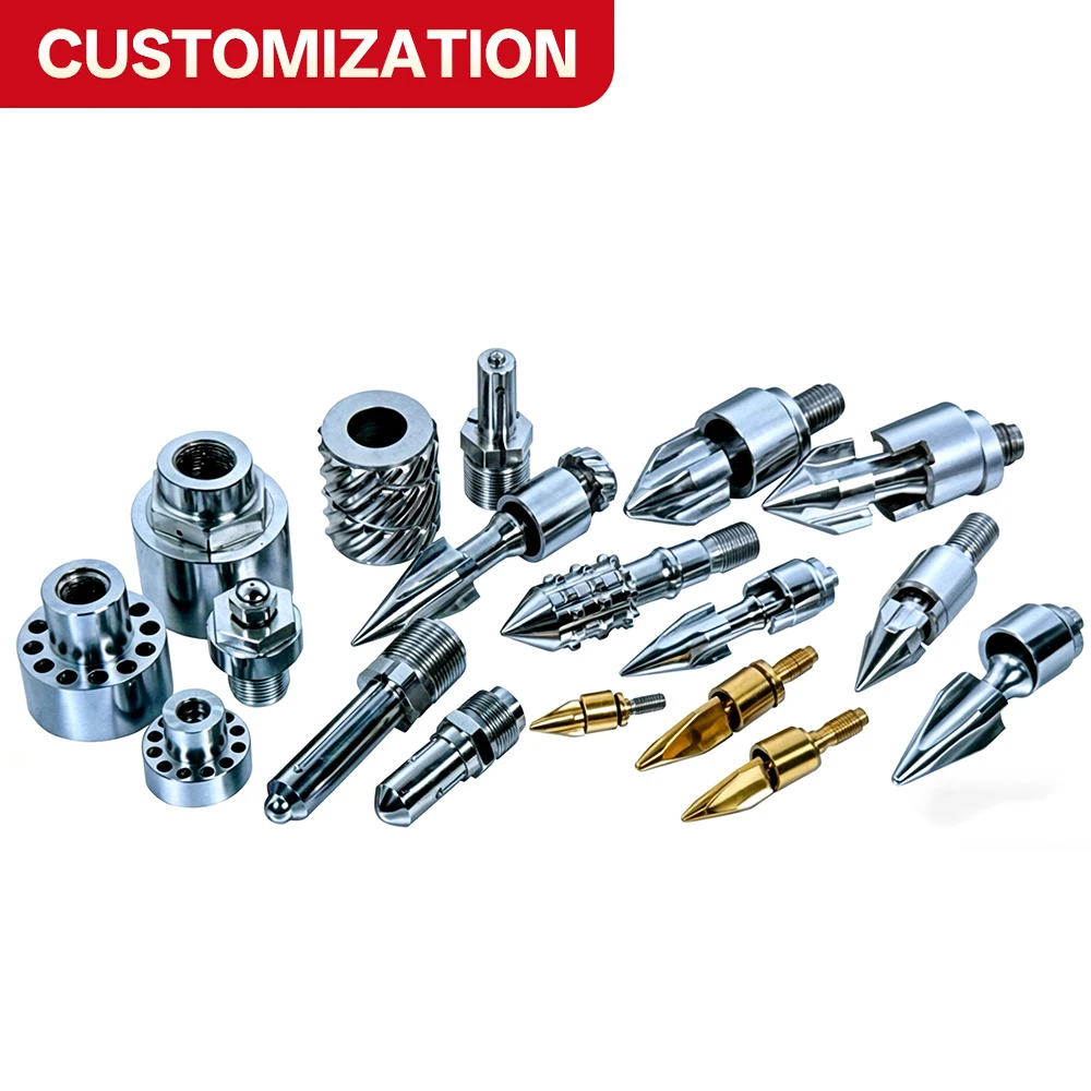 Custom Injection Machine Screw Tip Assembly Check Ring Nozzle Head Plastic Injection Machinery Spare Parts