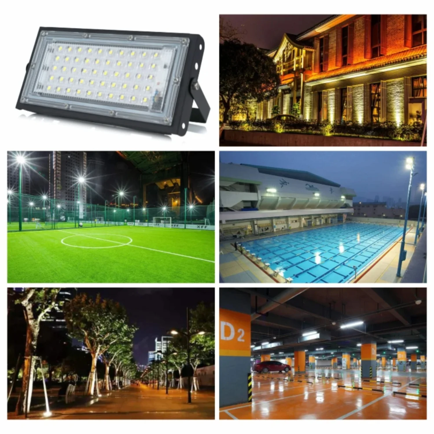 50W Outdoor Flood Light IP65 Waterproof Street Light Landscape Lighting