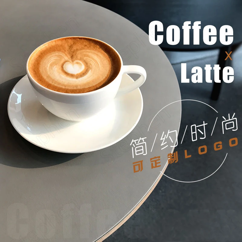 Simple Bone China Coffee Cup with Tray European Modern Latte Lahua Ceramic Mug Pure White Mugs Cafe Restaurant Drinking Utensils