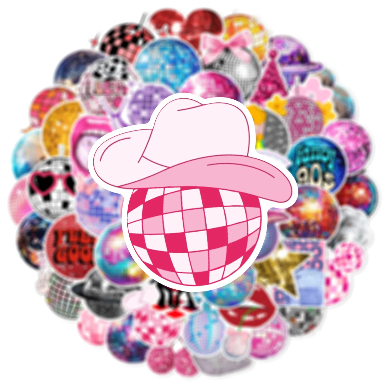 

10/50PCS Disco Music Stickers Personalized Cool Creative Decoration Mobile Case Scooter Guitar Bicycle Desk Stickers Decals Toys