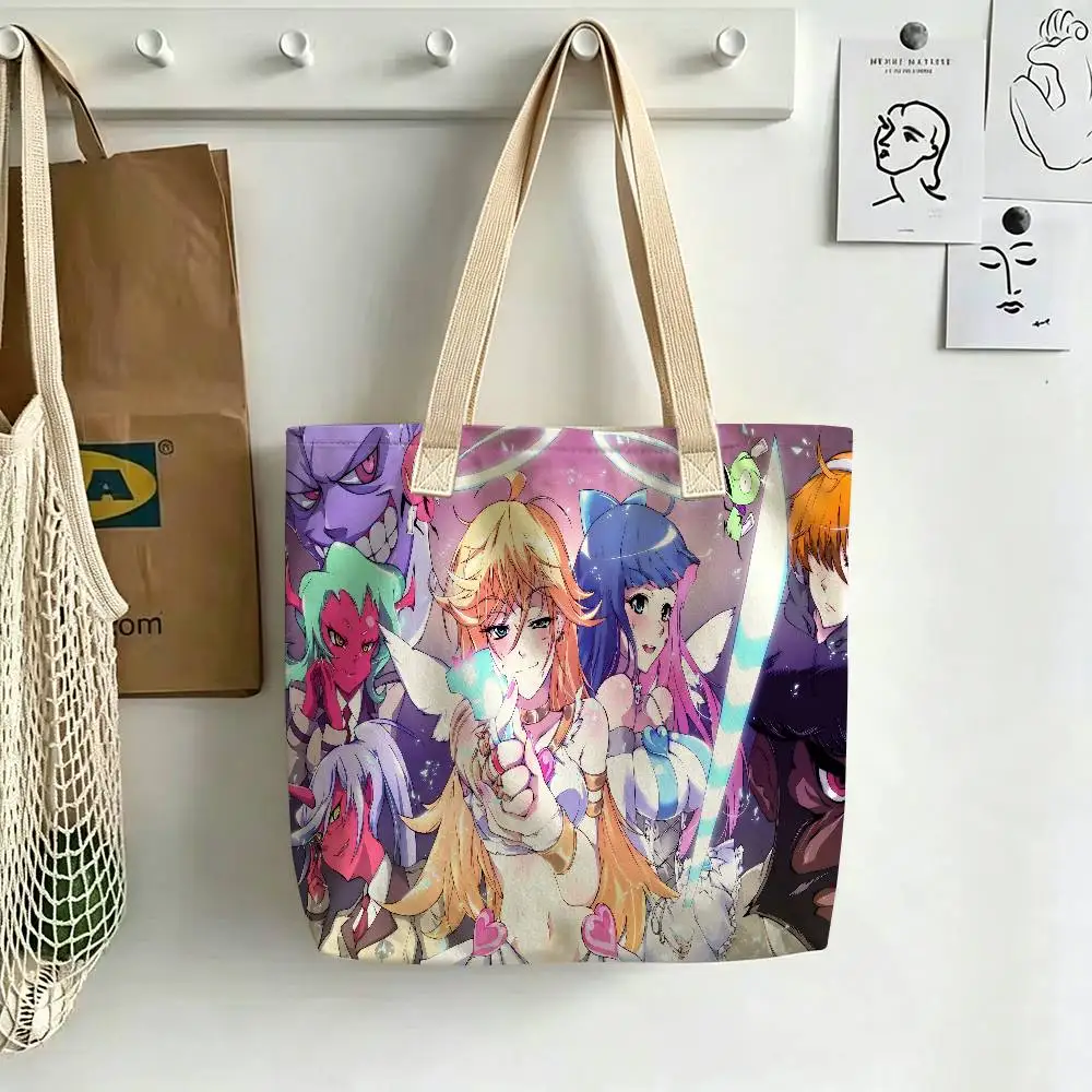 Anime P-panty And S-stockings Storage Bags Fashion Cotton Polyester Tote Bag Eco Friendly Reusable Large Capacity Shopping Bag view 4
