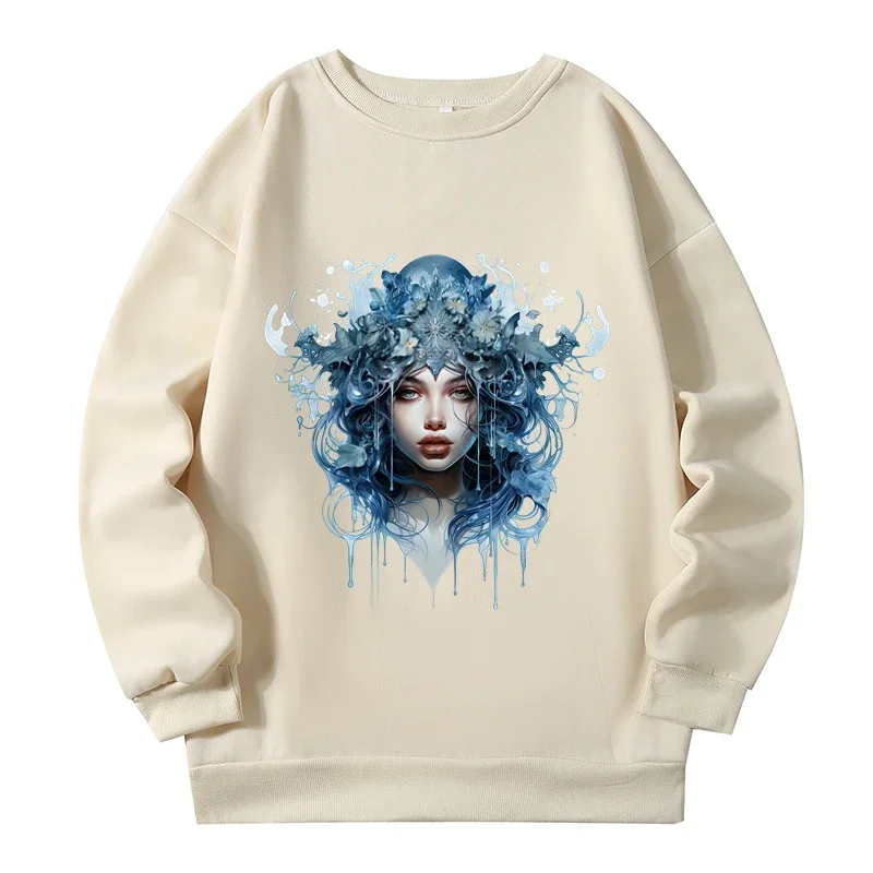 4xl Plus Size Women Sweatshirt 150kg New Gothic Princess Graphic Sweatshirts Autumn Winter Trendy Pullover Women