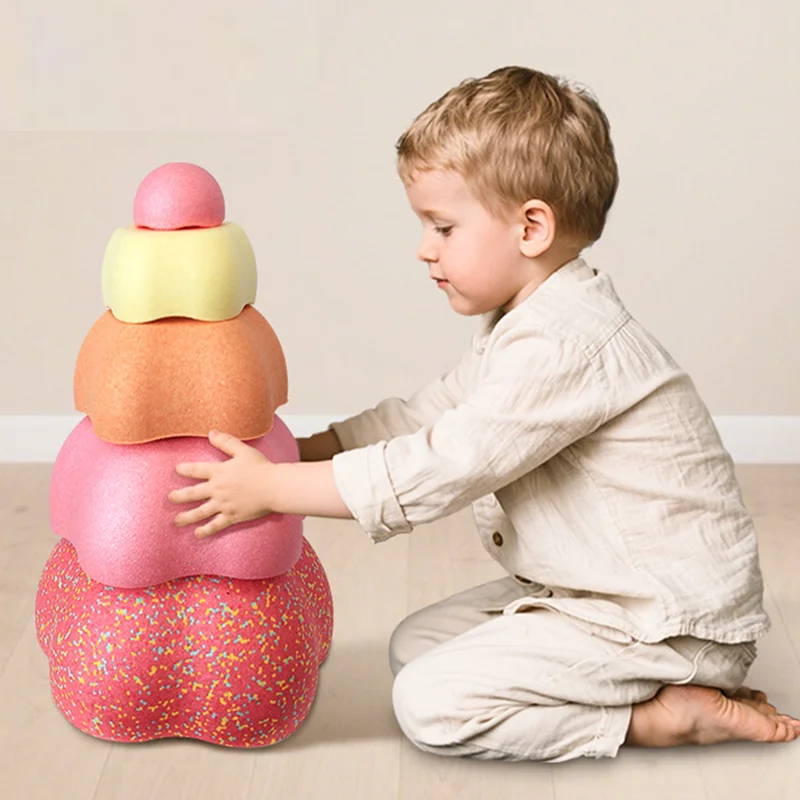 5 قطع من أحجار قوس قزح للأطفال الصغار، لعبة رياضية حسية، توازن التدريب في الهواء الطلق، ألعاب داخلية، لعبة خطوة إسفنجية EPP