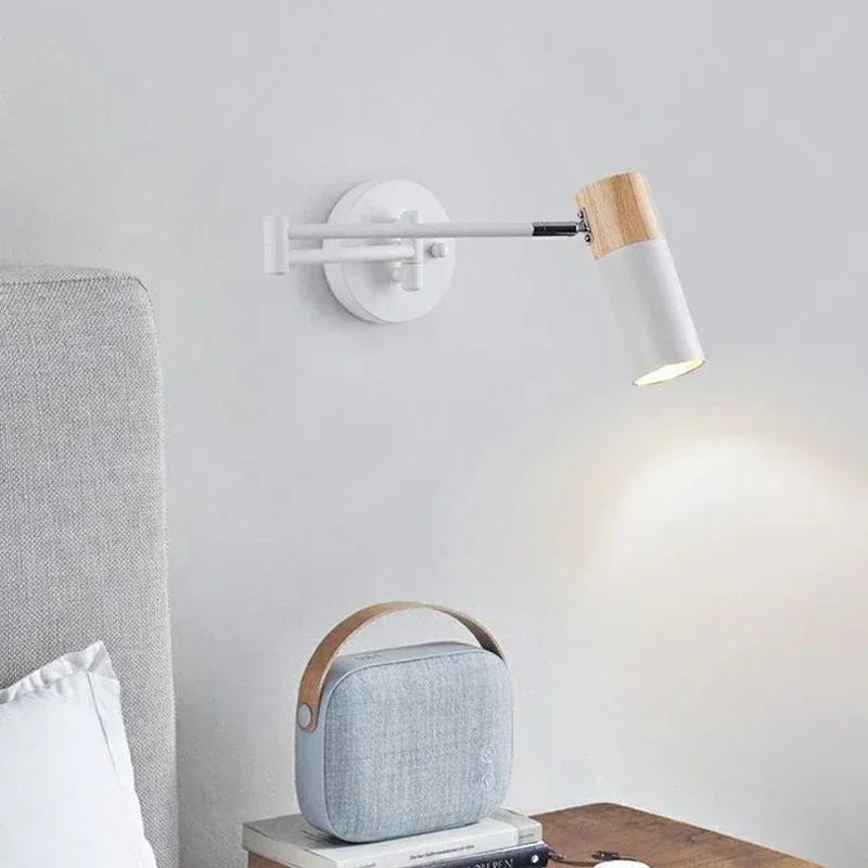 Industrial Vintage Telescopic Rocking Arm Foldable LED Wall Lamps Creative Lustre Lights for Bedroom Home Decoration Chandelier