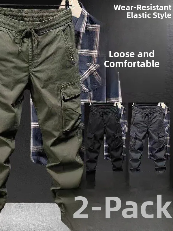 

Casual Loose Men's Work Pants American Sle Spring Autumn Trendy Brand Youthful Energy Polyester Fiber Wear Resistant Cuffed