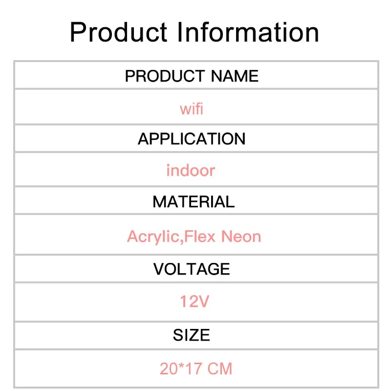 Wifi Design LED Neon Night Light Suitable For Home Bedroom Internet Cafe Table Decor Desk Lamp For Shop Bar  Restaurant Decor