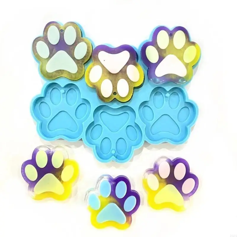 R66A Cat-Paw Earring Silicone Resin Mold Resin Jewelry Mold for DIY Necklace Keychain