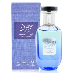 50ML/1.7FL.OZ Mousuf Sapphire Eau de Parfum Spray for Unisex, Blood Orange Lavender Cedar Notes Rich Smell Perfume Long Lasting