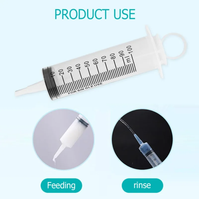 Senza ago con scala 1-10 pezzi siringa nutriente da 100ml riutilizzabile per estrattore per pompa per colla per olio applicatore per acqua di alimentazione per animali domestici 100ml