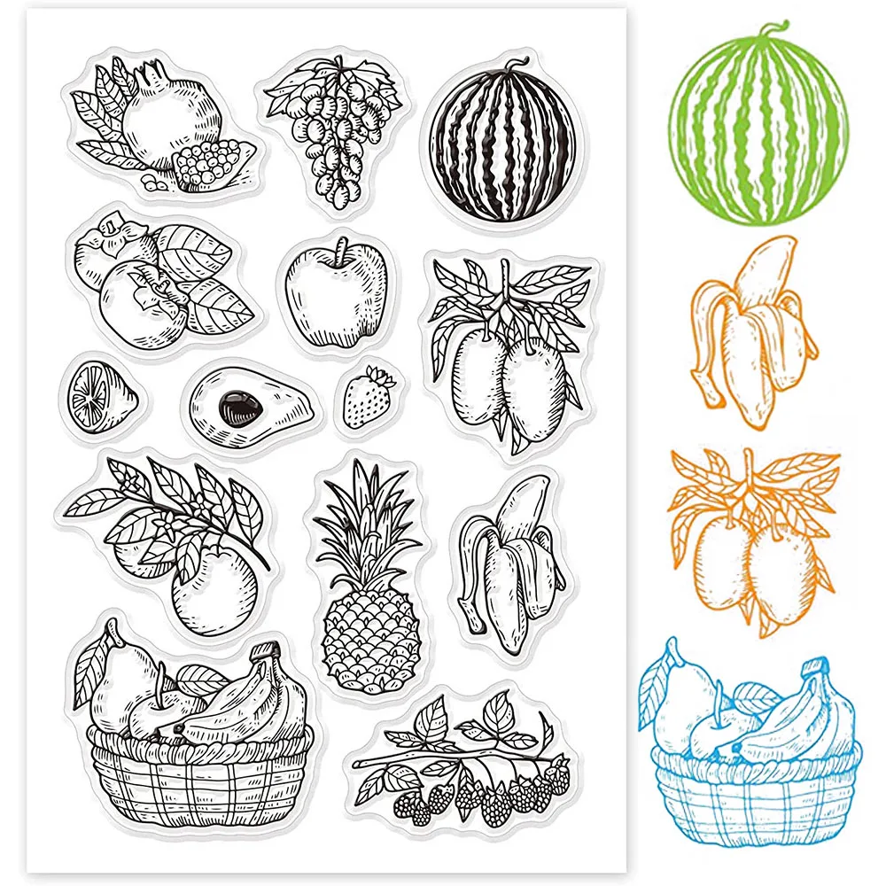 Spring Summer Fruits Clear Stamps Watermelon banana Transparent Silicone Stamp Seal for DIY Scrapbooking Card Making Decoration