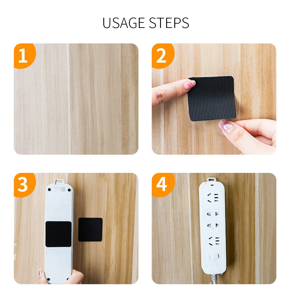 Hook And Loop Fastener Tape Strong Adhesive Fixed Household Accessories Carpet Router Socket Bracket Waterproof Self-Adhesive
