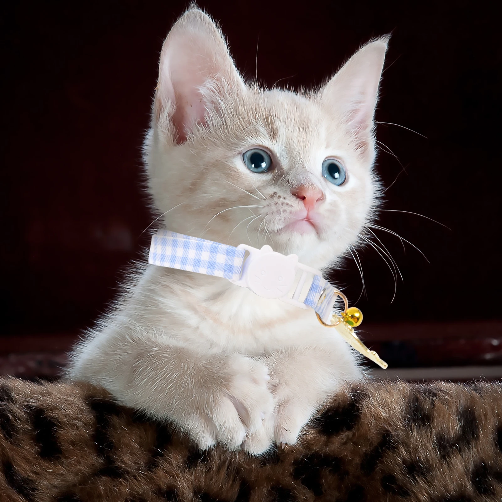 

2Pcs Cat Bell Kitten Collars Cotton Polyester Light Adjustable Bells Kitten Collars For Boys Pet Accessories Christmas Daily