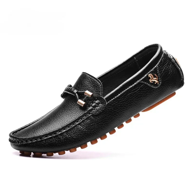 

Black Loafers Shoes For Men Slip On Driving Flats Casual Moccasins Shoes For Men Comfy Male Dad Loafers Zapatos Hombre Size 48