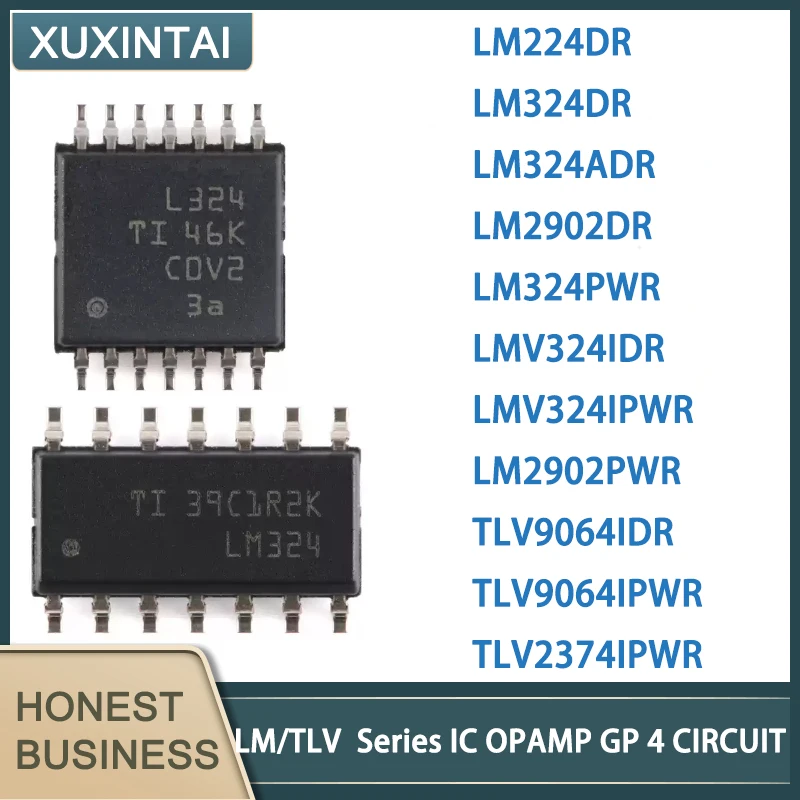 10Pcs/Lot New Original  LM224DR LM324DR LM324ADR LM2902DR LM324PWR LMV324IDR LMV324IPWR LM2902 TLV9064IDR TLV9064IPWR TLV2374I